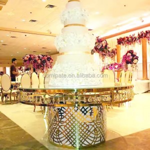 High End Contracted Design MDF Round Stainless Steel Hotel Dining Table