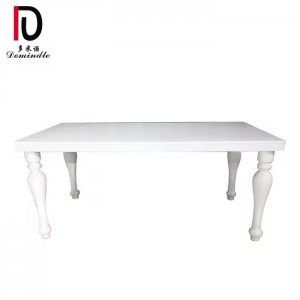 White stainless steel MDF top banquet wedding dining table