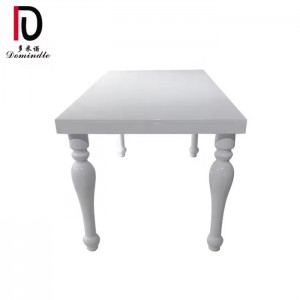 White stainless steel MDF top banquet wedding dining table