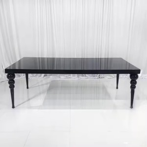 Stainless Steel Banquet Table Rectangle Black MDF Wedding Table for Event Party