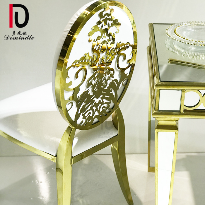 Dubai hall inventory titanium gold stainless steel wedding banquet chair