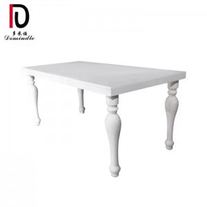 White stainless steel MDF top banquet wedding dining table